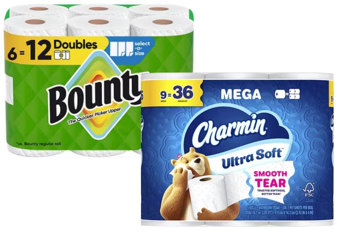 1 Bounty + 1 Charmin
