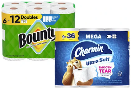 1 Bounty + 1 Charmin