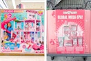 collage image of barbie dreamhouse and soap & glory gift set
