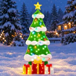 Outdoor Lighted Christmas Tree