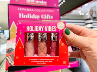 sephora holiday gift sets being held