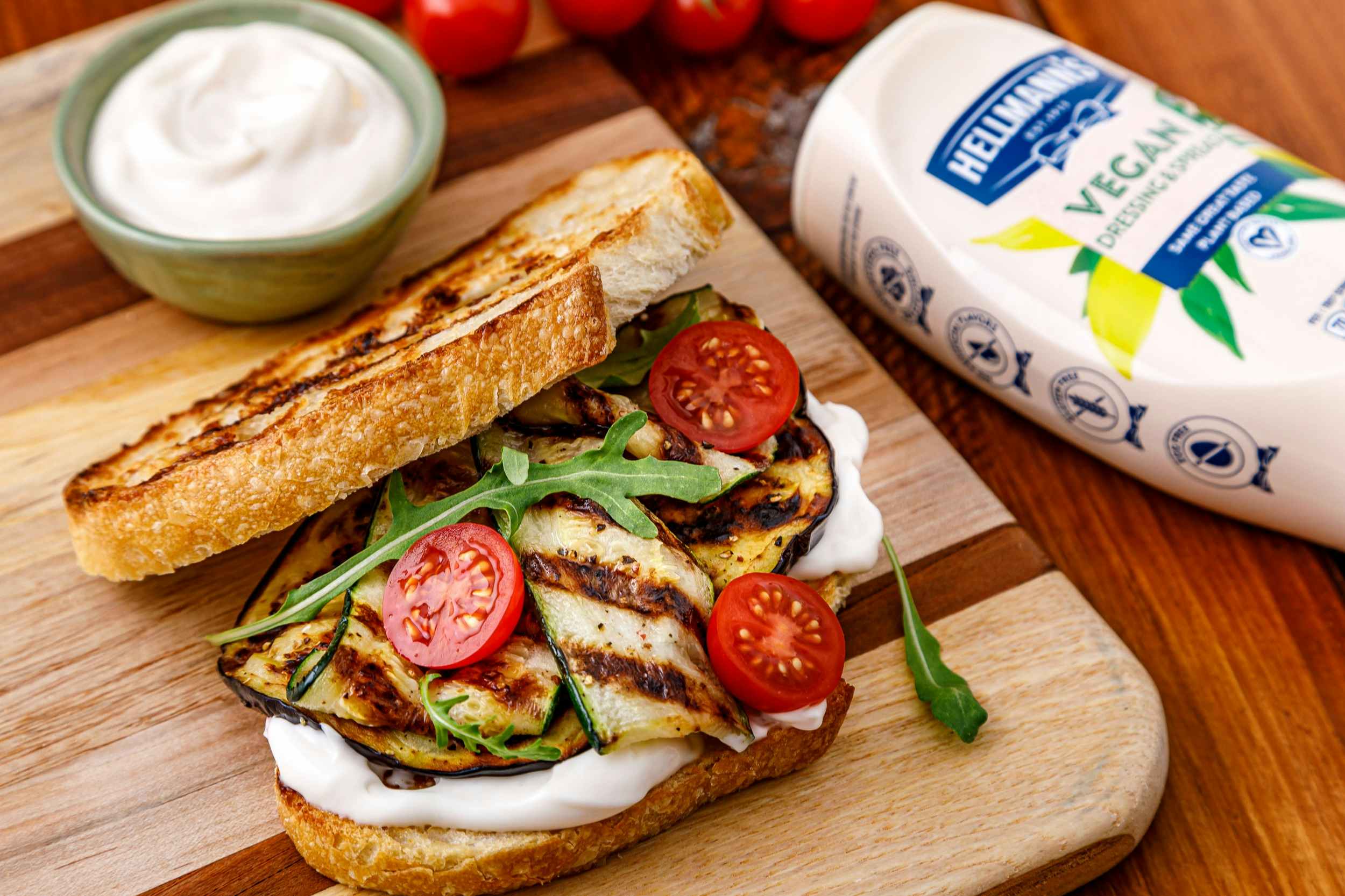 a grilled sandwich made with hellmann's vegan spread