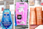 collage image of crest mouthwash, walgreens razors, and sheamoisture deodorant