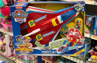 paw patrol transforming might paws jet command center on walmart cart corner