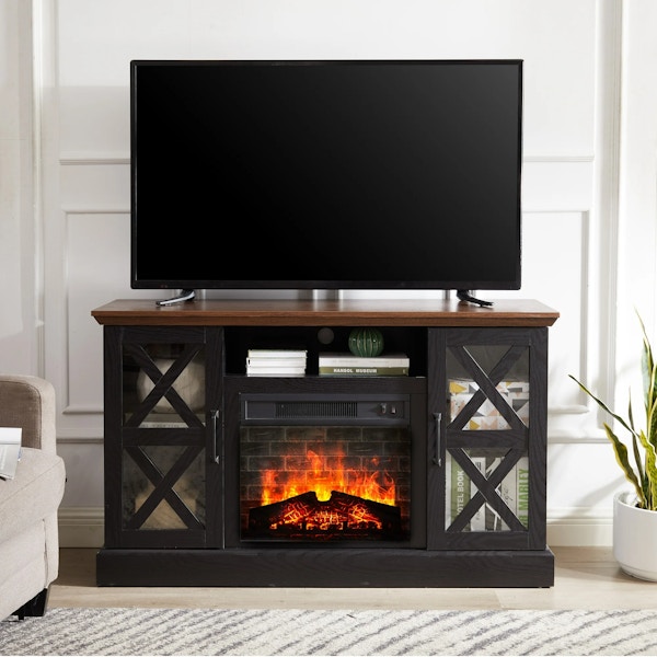 mainstays fireplace tv stand