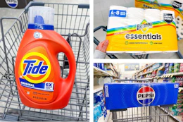 walgreens tide, bounty, pepsi 3-photo collage