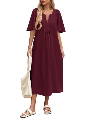 Women's Flutter Sleeve Maxi Dress