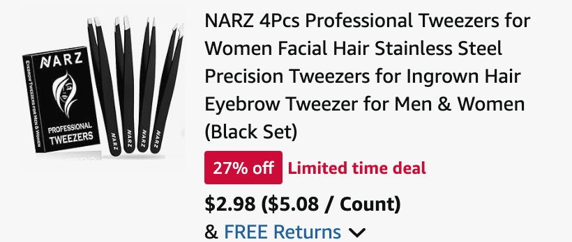 Tweezer Amazon reciept