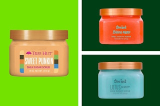 jars of body scrubs in a collage