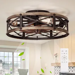 Caged Ceiling Fan with Light