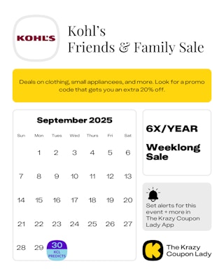 Kohl's Friends & Family Sale 2025 Dates