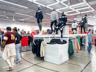 Customers shopping in a Nike store