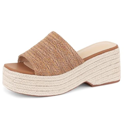 Platform Wedge Sandals, Size 8