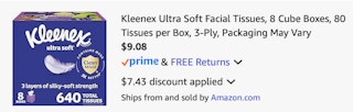 Kleenex Amazon receipt