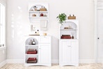 RiverRidge furniture at Lowe's: Wall shelf + two cabinet styles (all while matching pieces)