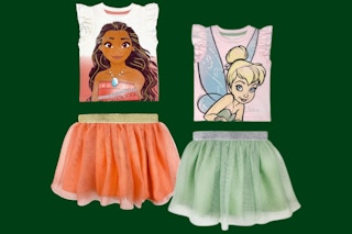 stock images of moana and tinkerbell top and tutu sets