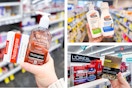 collage image of neutrogena, loreal, and palmers skincare items