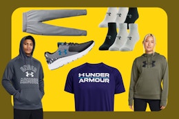 Huge Under Armour Clearance: $20 Adult Hoodies and Pants, $14 Kids' Joggers card image