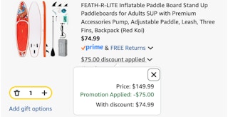 paddle board Amazon receipt
