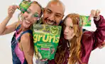a group of people holding up gruns gummies