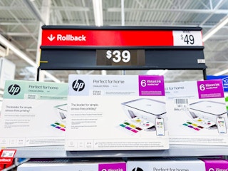 hp printers on walmart shelf under rollback sign