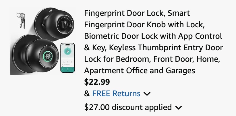 Door lock amazon receipt