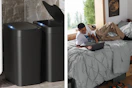 motion sensor trash cans and twin bedding set