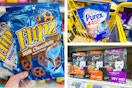 dollar general flipz, purex, cesar 3-photo collage
