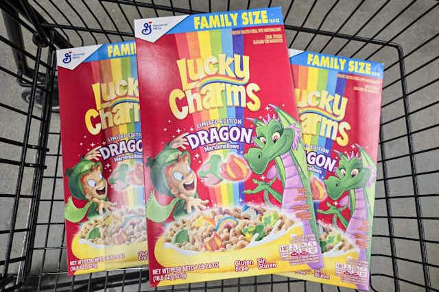 Family-Size Box of Lucky Charms, $1.25 at Dollar Tree ($4.93 at Walmart) card image