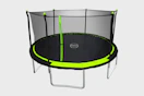 Stock image of black and green 14-foot BouncePro Sportspower Trampoline