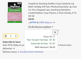 Chapstick Amazon receipt