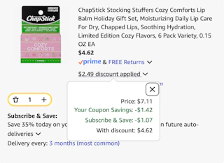 Chapstick Amazon receipt