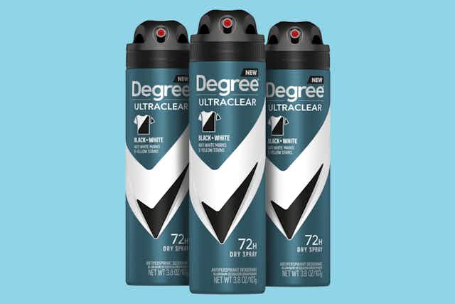 Degree Deodorant Dry Spray, 3 Bottles for Just $12.70 on Amazon card image