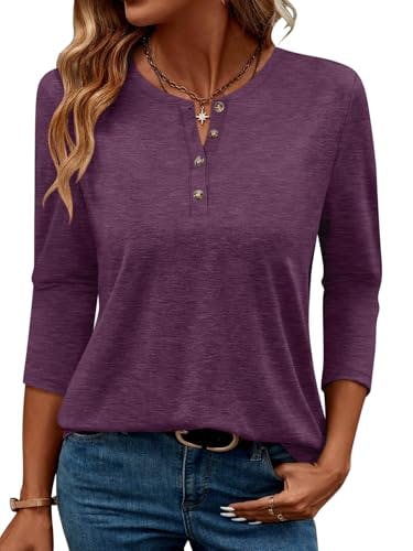 Women's 3/4 Sleeve Henley Top