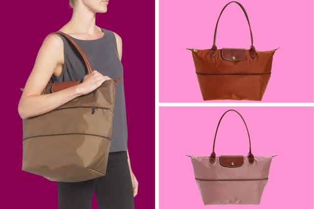 Score the Longchamp Expandable Tote for $172 at Nordstrom (Reg. $230) card image