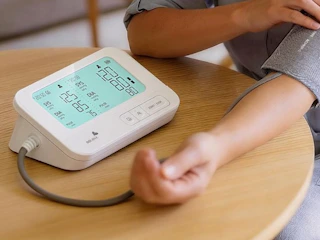 blood pressure monitor on a table