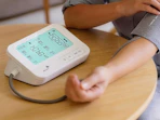 blood pressure monitor on a table