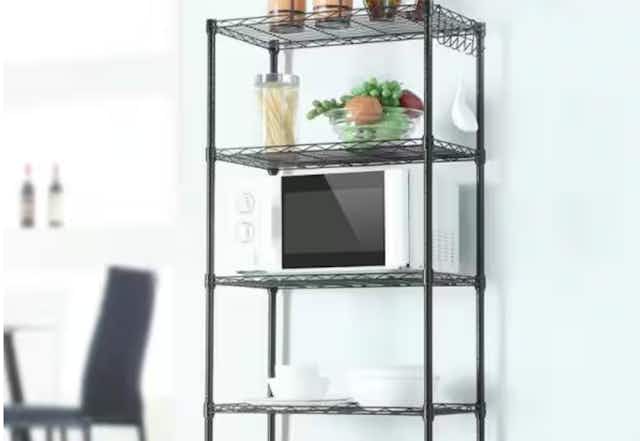 Heavy-Duty 5-Tier Steel Shelving Unit, Only $28 at Home Depot card image