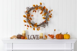 The Home Depot Nearly Natural fall wreath