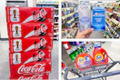 collage image of coca-cola soda, crest whitening products, and tide detergent