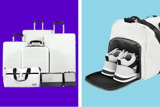 Stock images of the white Tripcomp 7-Piece Hardside Luggage Set