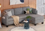 gray corduroy couch