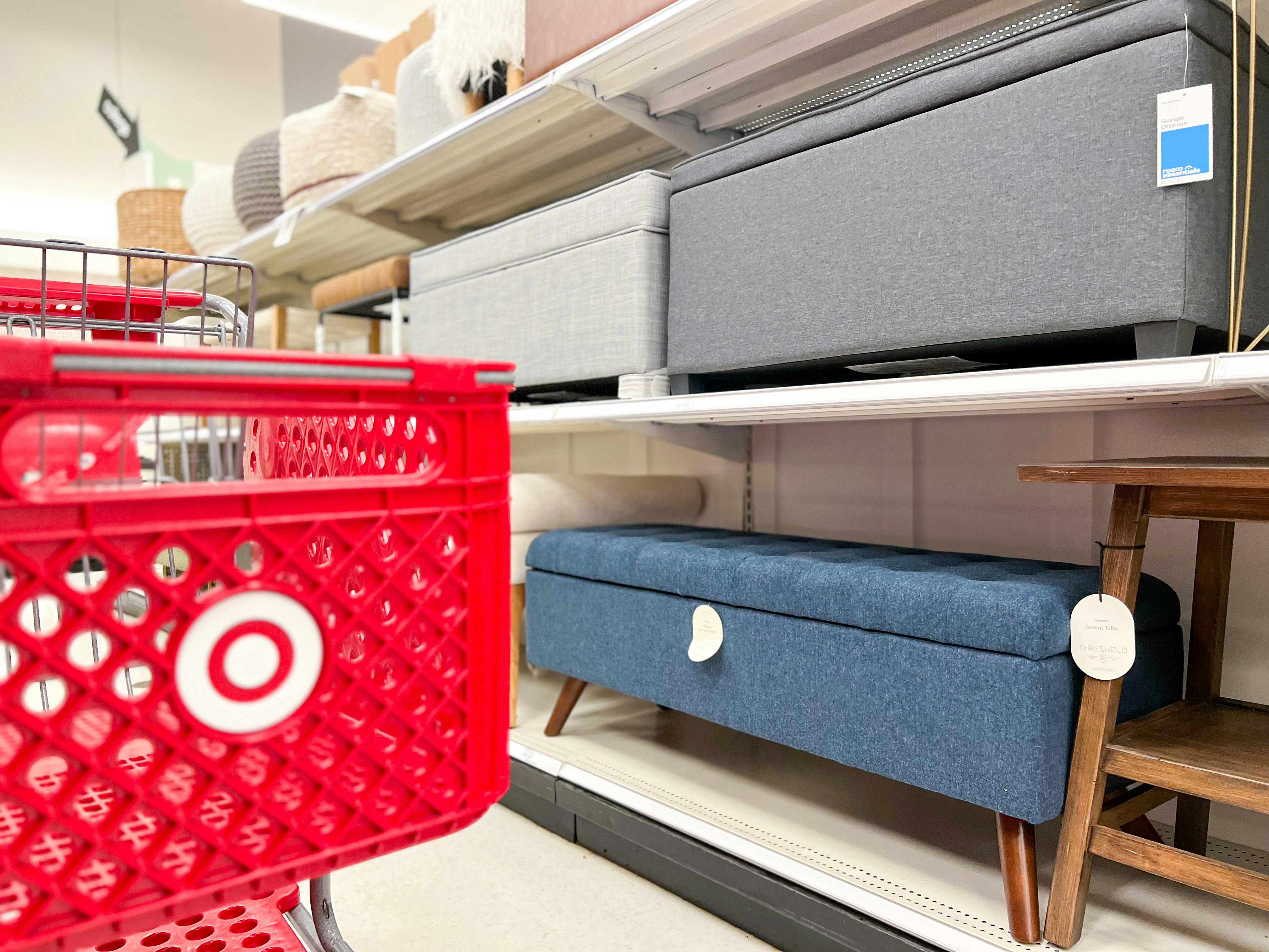 Furniture Savings at Target 21 Ottoman, 33 Microwave Cart, 48 Desk