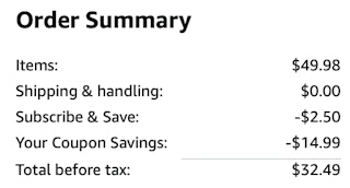 dog food Amazon receipt