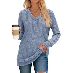 Women's V-Neck Long Sleeve Shirt