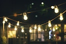 outdoor lights hung up