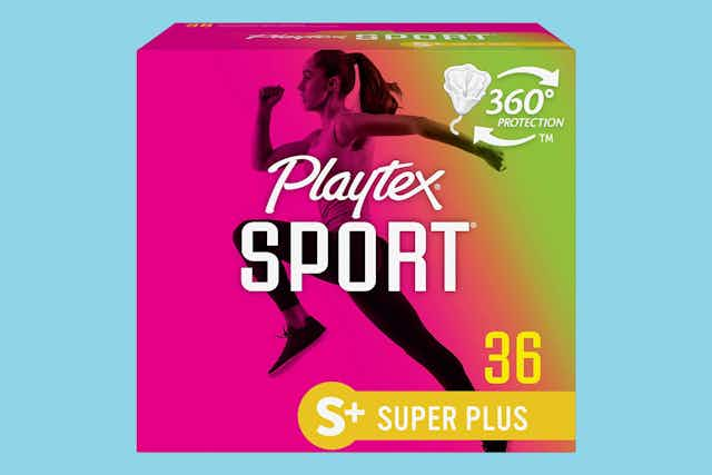 Playtex Sport 36-Count Tampons: Get 2 Packs for $9.55 on Amazon ($4.78 Each) card image