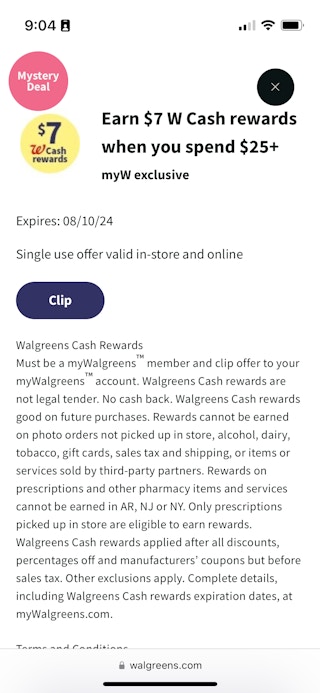 walgreens booster coupon screenshot