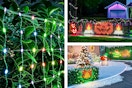 3 lifestyle images of the Govee holiday net bush lights