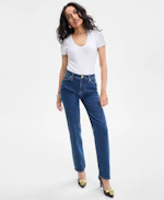 Women's Ribbed Scoop-Neck Top